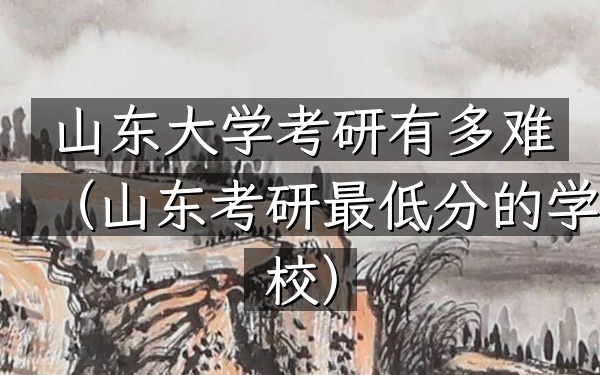 山东大学考研有多难(山东考研最低分的学校)