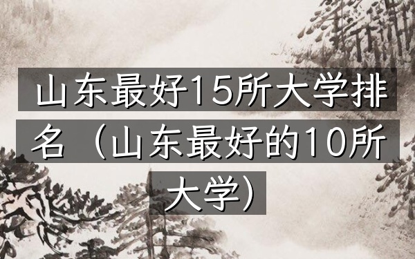 山东最好15所大学排名（山东最好的10所大学）