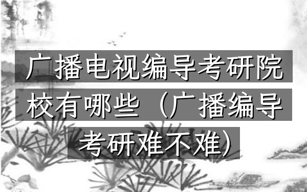 广播电视编导考研院校有哪些(广播编导考研难不难)
