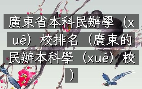 廣東省本科民辦學(xué)校排名（廣東的民辦本科學(xué)校）