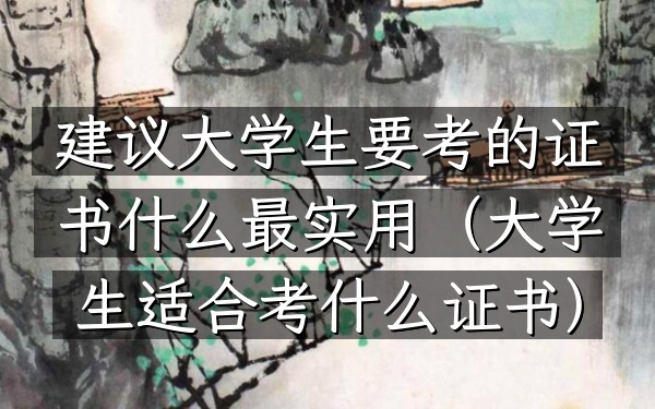 建议大学生要考的证书什么最实用(大学生适合考什么证书)