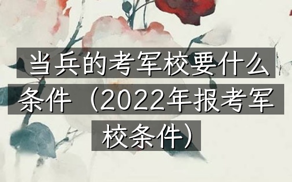当兵的考军校要什么条件(2022年报考军校条件)