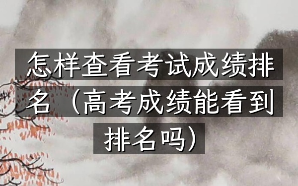 怎样查看考试成绩排名（高考成绩能看到排名吗）