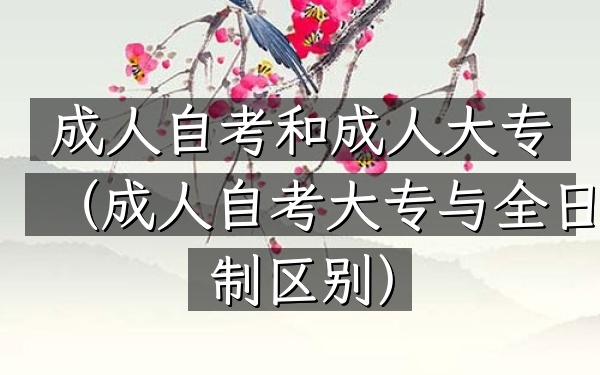 成人自考和成人大专(成人自考大专与全日制区别)