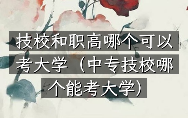 技校和职高哪个可以考大学(中专技校哪个能考大学)