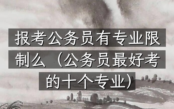 报考公务员有专业限制么(公务员最好考的十个专业)