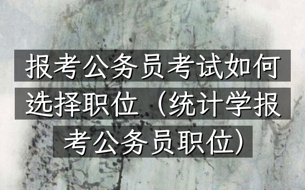 报考公务员考试如何选择职位(统计学报考公务员职位)