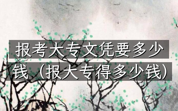 报考大专文凭要多少钱(报大专得多少钱)