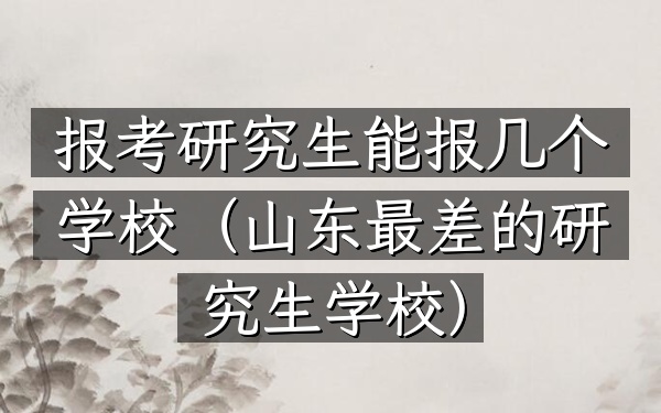 报考研究生能报几个学校(山东最差的研究生学校)