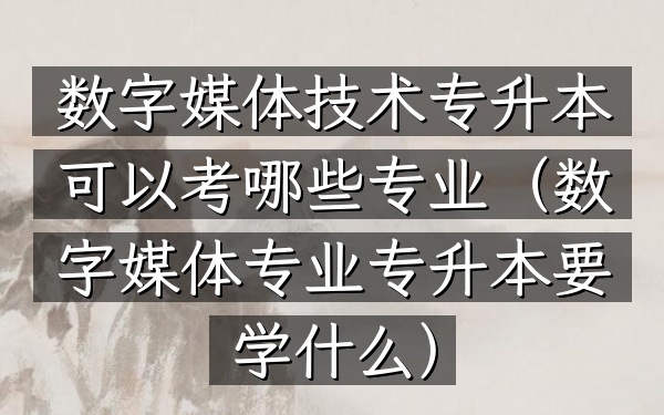 数字媒体技术专升本可以考哪些专业(数字媒体专业专升本要学什么)