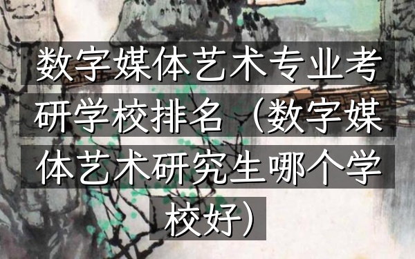 数字媒体艺术专业考研学校排名(数字媒体艺术研究生哪个学校好)