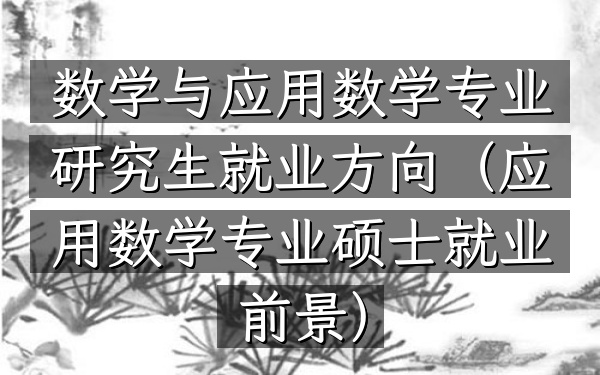 数学与应用数学专业研究生就业方向(应用数学专业硕士就业前景)