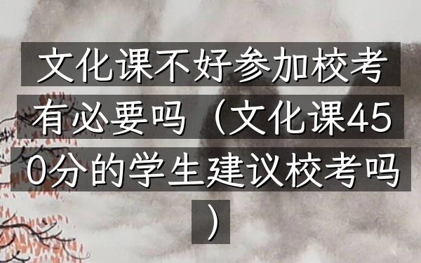 文化课不好参加校考有必要吗(文化课450分的学生建议校考吗)