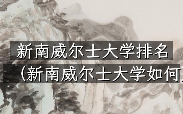 新南威尔士大学排名（新南威尔士大学如何）