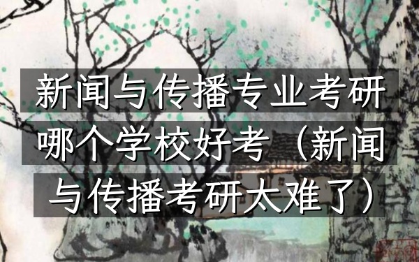 新闻与传播专业考研哪个学校好考(新闻与传播考研太难了)