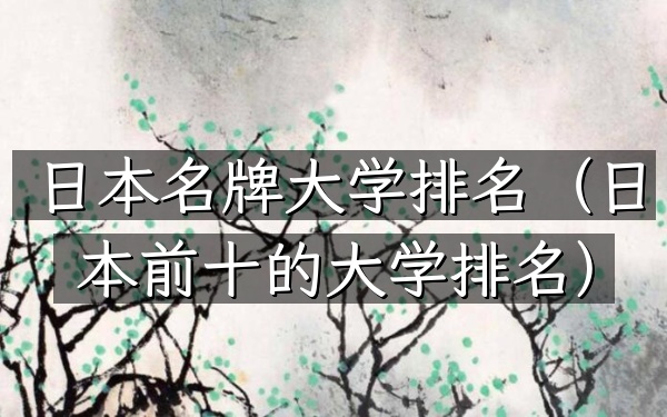 日本名牌大学排名（日本前十的大学排名）