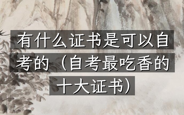 有什么证书是可以自考的(自考最吃香的十大证书)