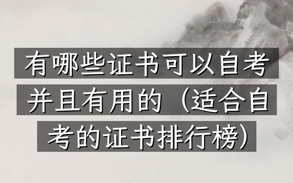 有哪些证书可以自考并且有用的(适合自考的证书排行榜)