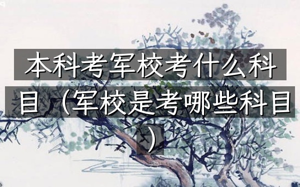 本科考军校考什么科目(军校是考哪些科目)