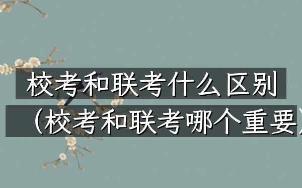 校考和联考什么区别(校考和联考哪个重要)