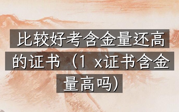比较好考含金量还高的证书(1+x证书含金量高吗)