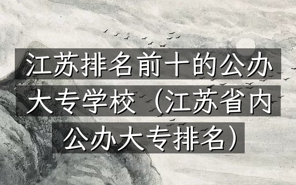 江苏排名前十的公办大专学校（江苏省内公办大专排名）
