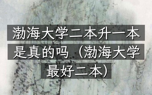 渤海大学二本升一本是真的吗(渤海大学最好二本)