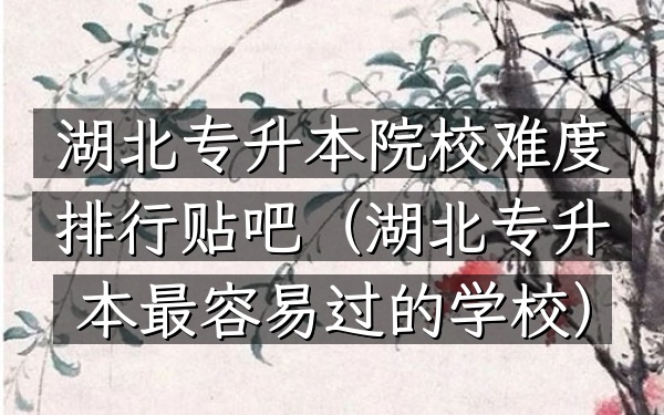 湖北专升本院校难度排行贴吧(湖北专升本最容易过的学校)