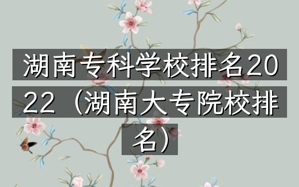 湖南专科学校排名2022（湖南大专院校排名）