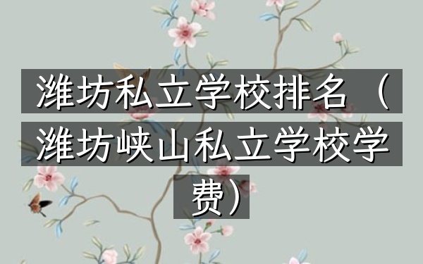 潍坊私立学校排名（潍坊峡山私立学校学费）