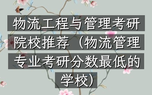 物流工程与管理考研院校推荐(物流管理专业考研分数最低的学校)