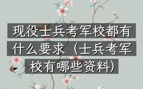 现役士兵考军校都有什么要求(士兵考军校有哪些资料)