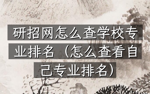 研招网怎么查学校专业排名（怎么查看自己专业排名）
