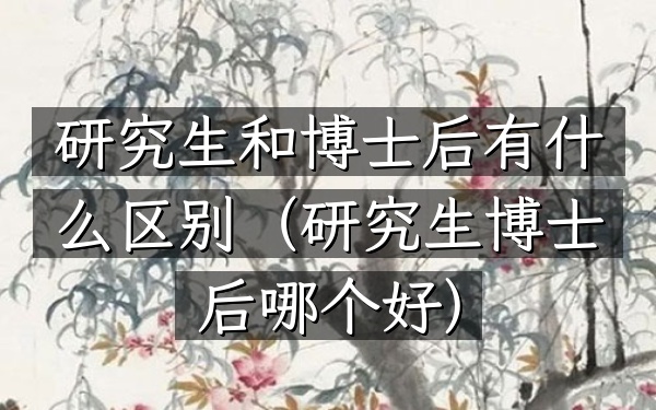 研究生和博士后有什么区别(研究生博士后哪个好)