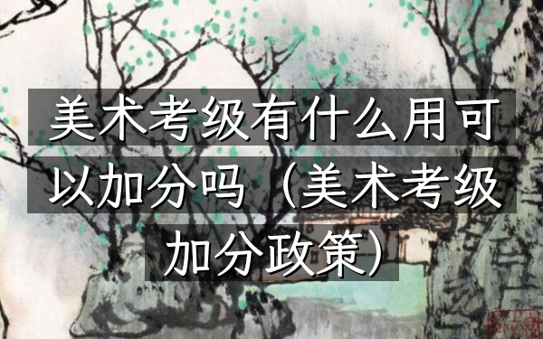 美术考级有什么用可以加分吗(美术考级加分政策)