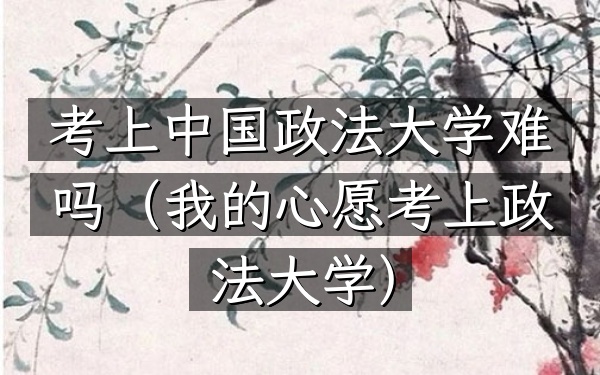 考上中国政法大学难吗(我的心愿考上政法大学)