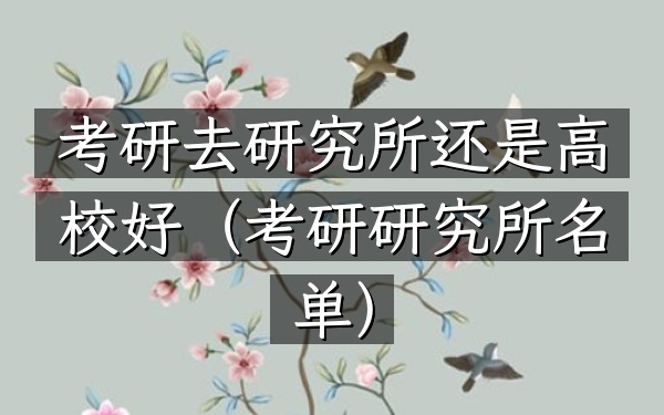 考研去研究所还是高校好(考研研究所名单)