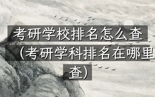 考研学校排名怎么查（考研学科排名在哪里查）