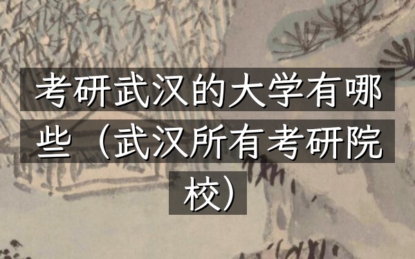 考研武汉的大学有哪些(武汉所有考研院校)