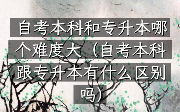 自考本科和专升本哪个难度大(自考本科跟专升本有什么区别吗)