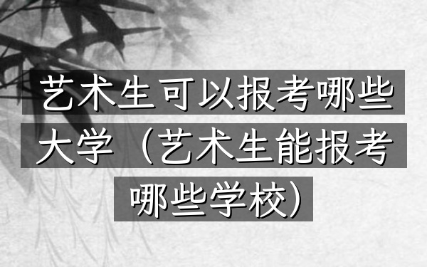艺术生可以报考哪些大学(艺术生能报考哪些学校)
