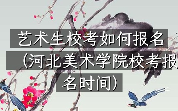 艺术生校考如何报名(河北美术学院校考报名时间)