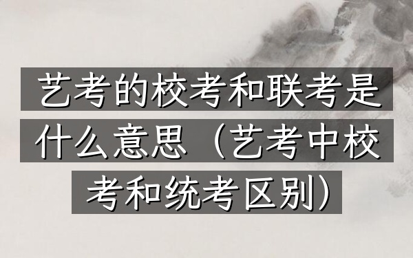 艺考的校考和联考是什么意思(艺考中校考和统考区别)