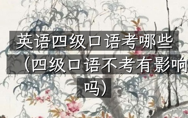 英语四级口语考哪些(四级口语不考有影响吗)
