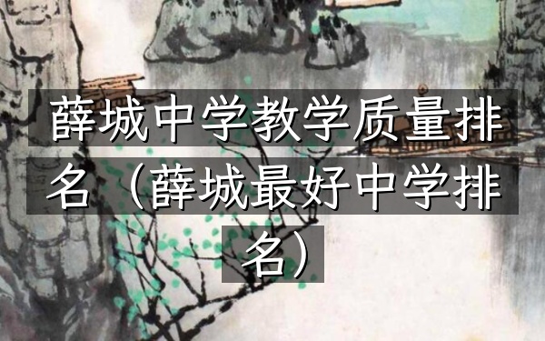 薛城中学教学质量排名（薛城最好中学排名）