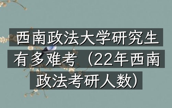 西南政法大学研究生有多难考(22年西南政法考研人数)