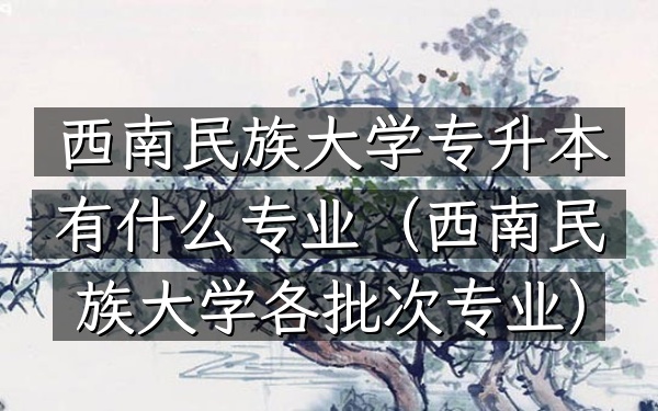 西南民族大学专升本有什么专业(西南民族大学各批次专业)