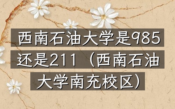 西南石油大学是985还是211(西南石油大学南充校区)