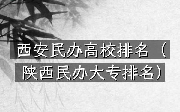 西安民办高校排名（陕西民办大专排名）