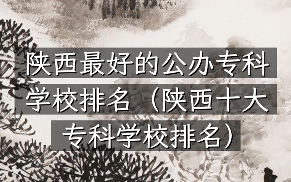 陕西最好的公办专科学校排名（陕西十大专科学校排名）
